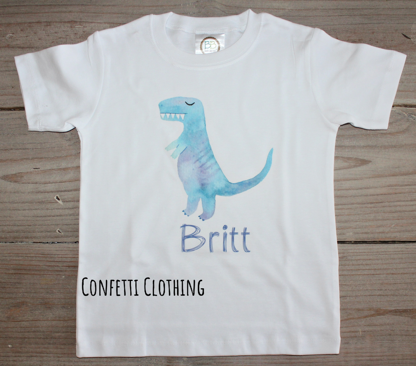 Printed Blue T - Rex Design