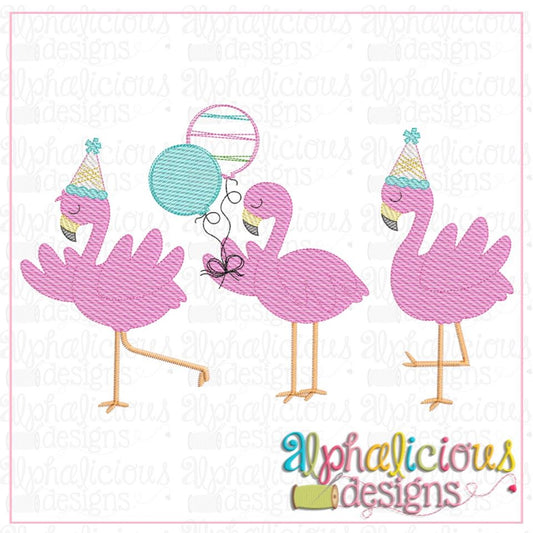 - SAMPLE SALE- Sketch Party Flamingo Trio Design