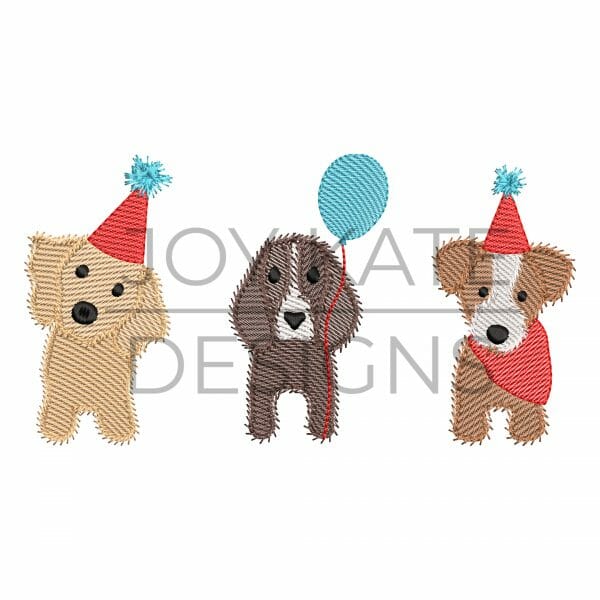 - SAMPLE SALE- Sketch Party Pup Trio 2 Design