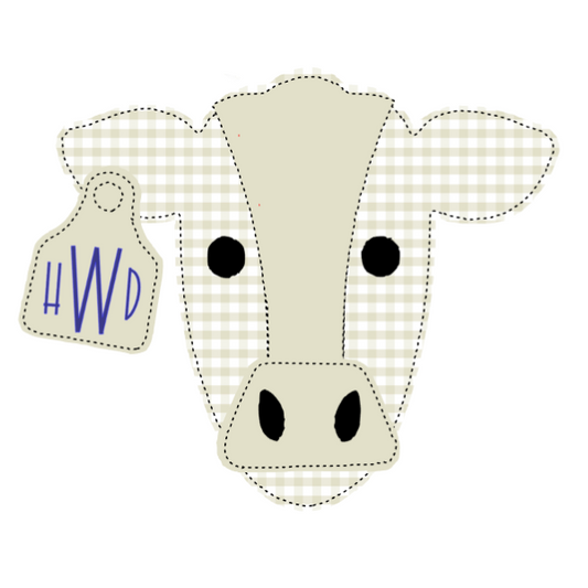 Printed Moo Cow with Monogram Design