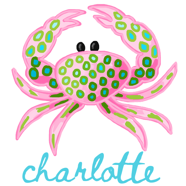 Printed Pink Green Crab Design