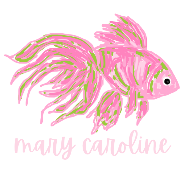 Printed Pink Green Fish Design