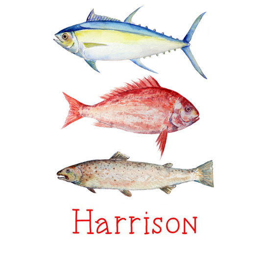Printed Fresh Fish Trio Design
