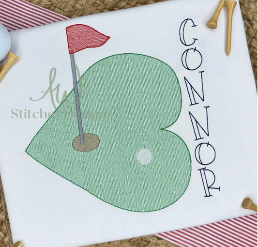 SAMPLE SALE- Sketch Heart Golf Green Design