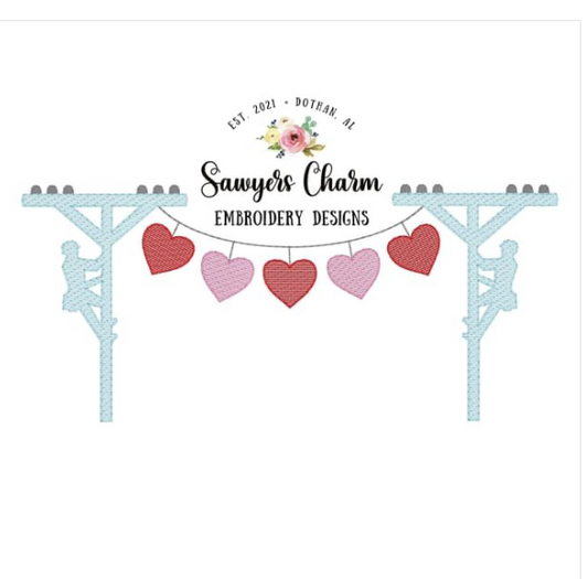 - SAMPLE SALE- Sketch Lineman Love Design