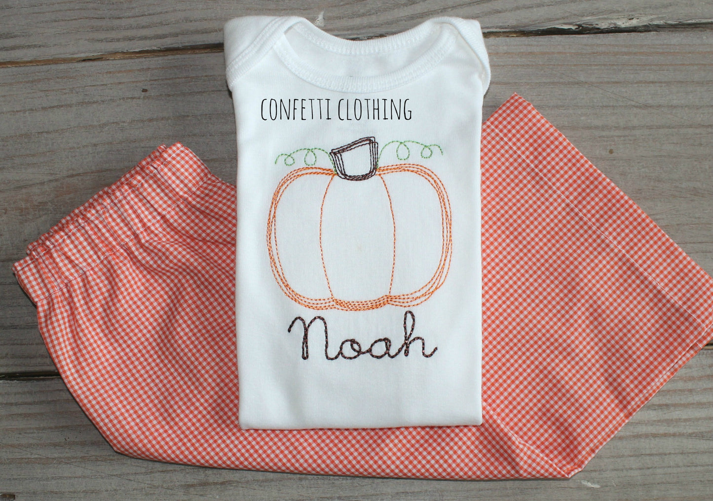 Sketch Boys Pumpkin Outline Shirt & Matching Bottoms