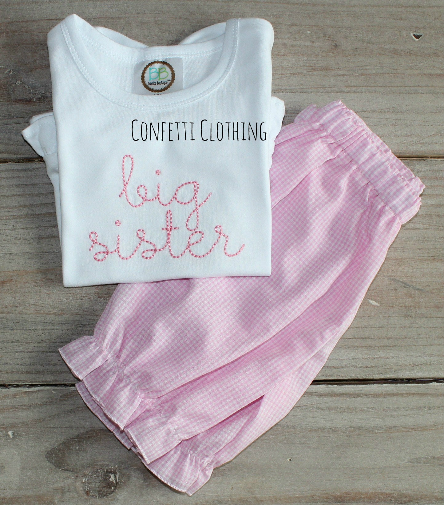 Sketch Girls Big Sister Sibling Shirt & Matching Bottoms