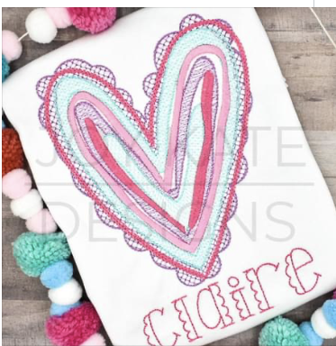 - SAMPLE SALE- Sketch Love Lace Heart Design