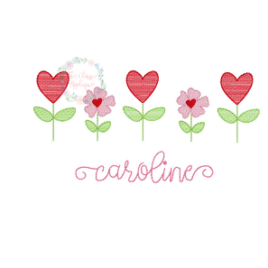 - SAMPLE SALE- Sketch Flowers of Love Design