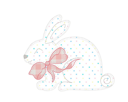 - SAMPLE SALE- Applique Bunny with Bow Design