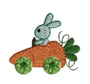 - SAMPLE SALE - Sketch Boys Bunny in Carrot Car Mini Design on Polo