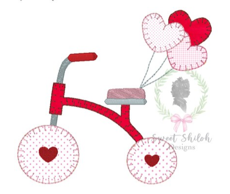- SAMPLE SALE- Applique Love Bike Design