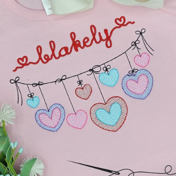 - SAMPLE SALE- Sketch Heart Swag Design
