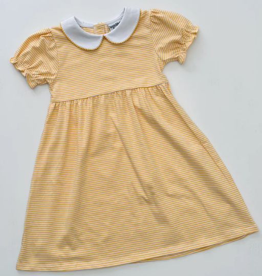 - Pre- Order - Embroidery Stripe Collar Dress