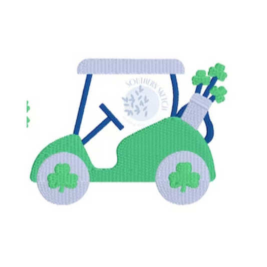 - SAMPLE SALE - Sketch Boys Clover Golf Cart Mini Design on Polo