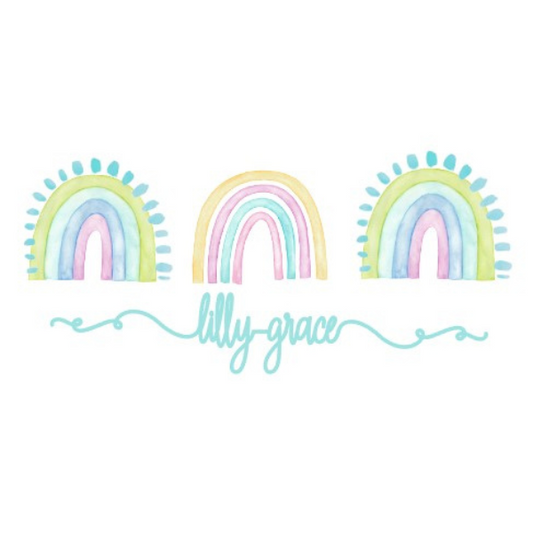 Printed Pastel Rainbow Trio Design