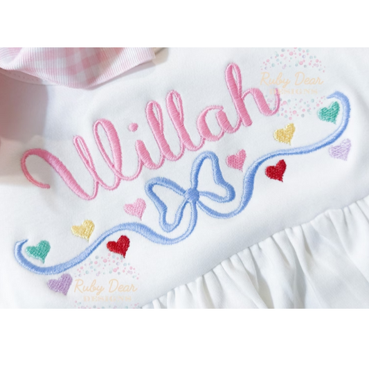 - SAMPLE SALE- Sketch Heart Bow Frame Design