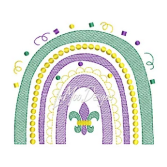 - SAMPLE SALE- Sketch Mardi Gras Rainbow Design