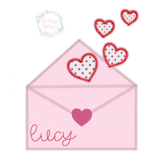 - SAMPLE SALE- Applique Heart Love Note Design