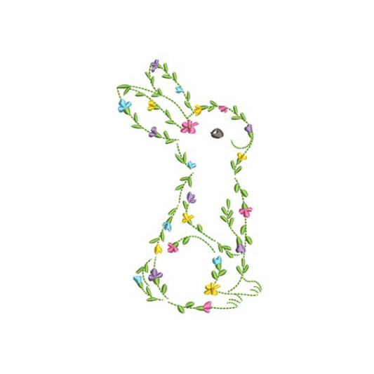 - SAMPLE SALE- Sketch Floral Bunny Design