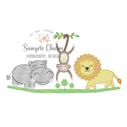 - SAMPLE SALE- Sketch Clover Animal Friends Design