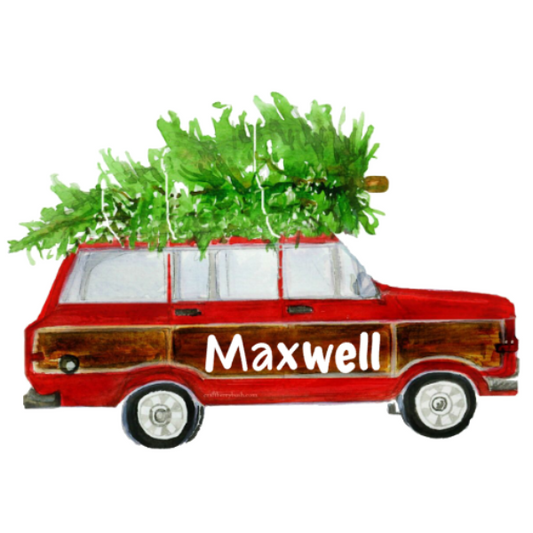 Printed Station Wagon with Tree Design