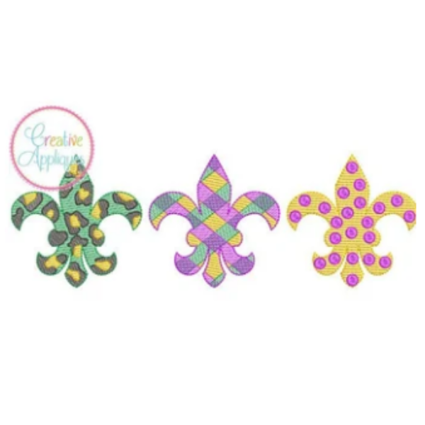 - SAMPLE SALE- Sketch Fleur Di Lis Trio Design