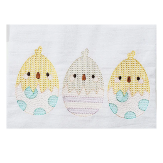 - SAMPLE SALE- Sketch Chicken Trio in Eggs Design
