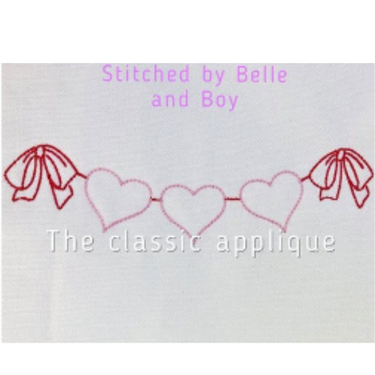 - SAMPLE SALE- Sketch Heart Banner with Bows Design