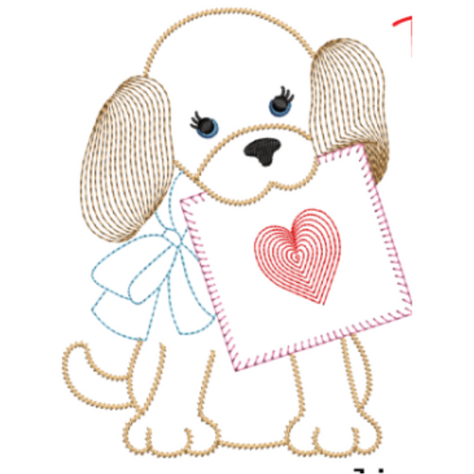 - SAMPLE SALE- Sketch Puppy with Love Note Design