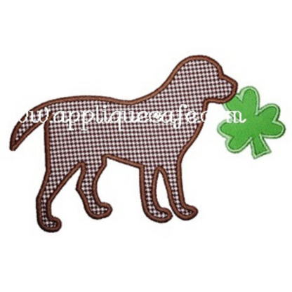 - SAMPLE SALE- Applique Dog with Clover Design