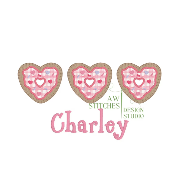 - SAMPLE SALE- Applique Heart Donuts Design