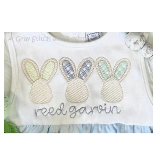 - SAMPLE SALE- Sketch Gingham Bunnies Design