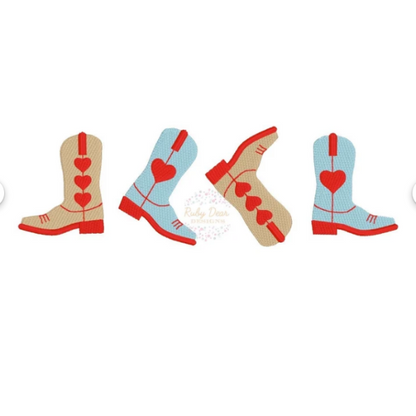 - SAMPLE SALE- Sketch Hearts Boots Design