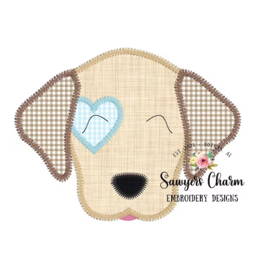 - SAMPLE SALE- Applique Heart Dog Design