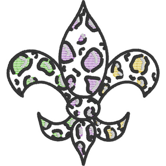 - SAMPLE SALE- Sketch Leopard Fleur De Lis Design