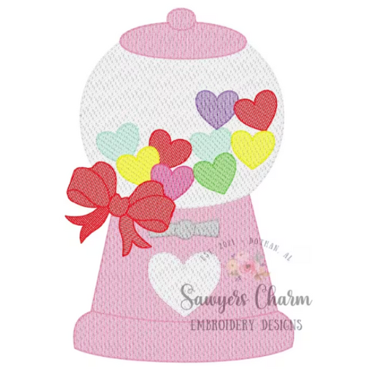 - SAMPLE SALE- Sketch Heart Gumball Bow Design