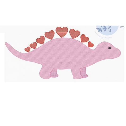 - SAMPLE SALE- Sketch Dinosaur with Hearts Design