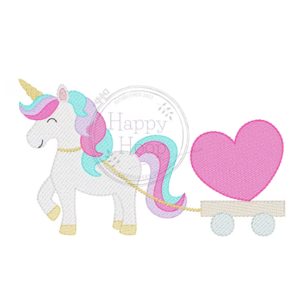 - SAMPLE SALE- Sketch Unicorn with Heart Design