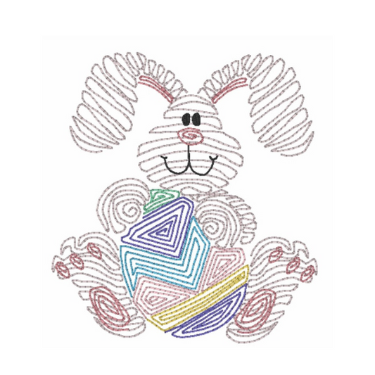 - SAMPLE SALE- Sketch Swirly Bunny Design