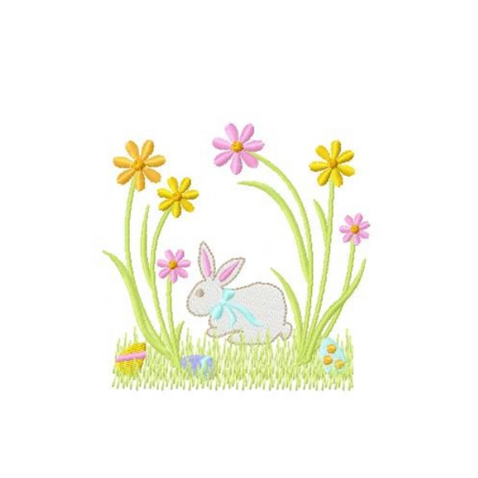 - SAMPLE SALE- Sketch Flowers & Bunny Design