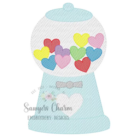 - SAMPLE SALE- Sketch Heart Gumball Design