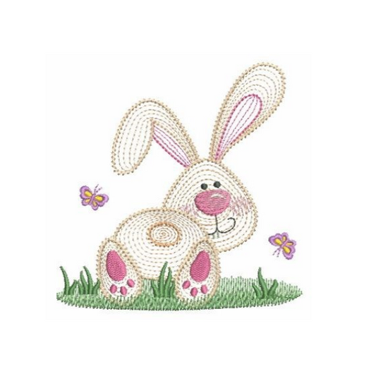 - SAMPLE SALE- Sketch Fuzzy Bunny Design