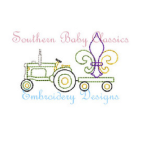 - SAMPLE SALE- Sketch Mardi Gras Tractor Design