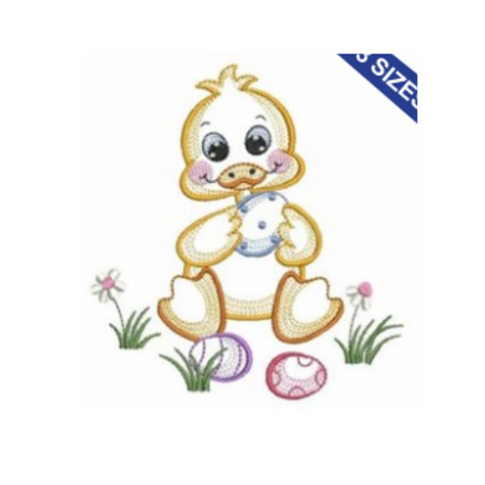 - SAMPLE SALE- Sketch Fuzzy Easter Duck Design
