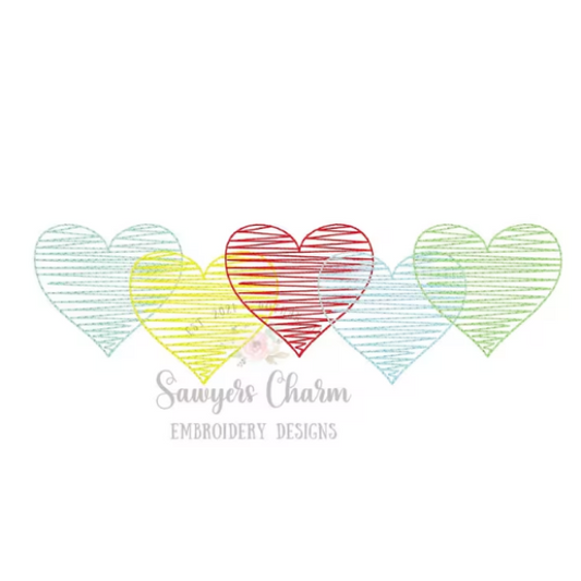 - SAMPLE SALE- Sketch Scribble Hearts Design