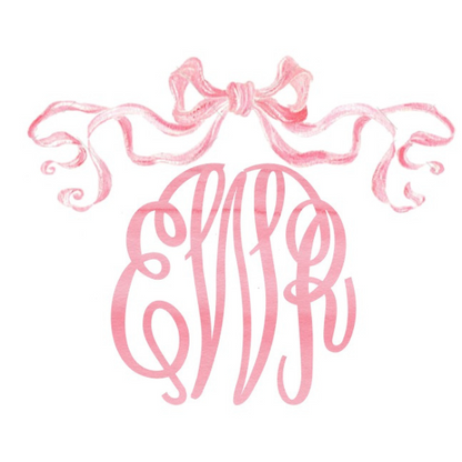 Printed Bow with Monogram Design