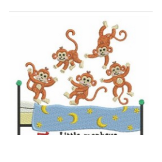 - SAMPLE SALE- Sketch Monkeys on Bed Design