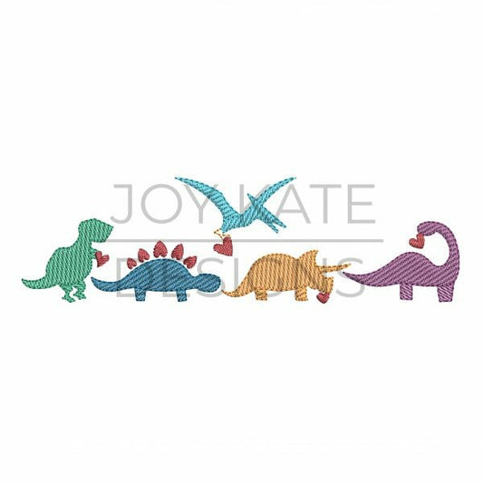 - SAMPLE SALE- Sketch Dinosaurs with Hearts Design