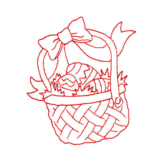 - SAMPLE SALE- Sketch Egg Basket with Bow Design